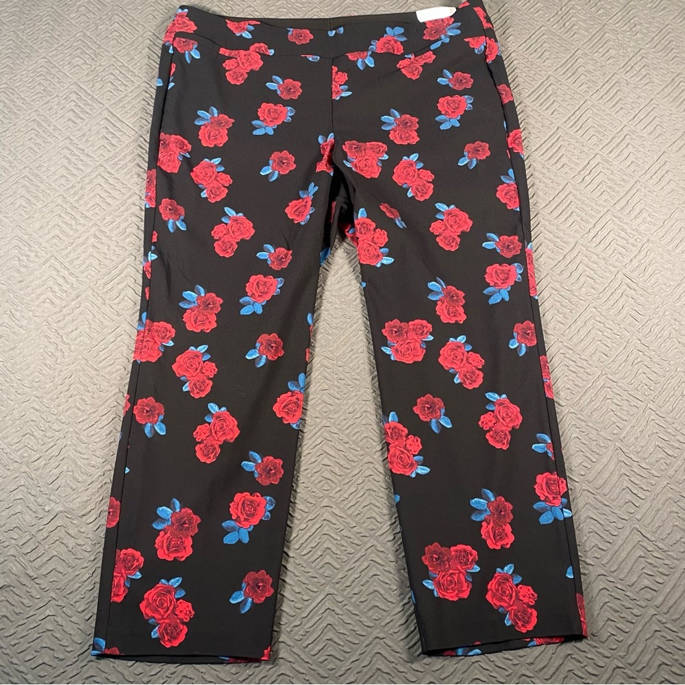 NEW Lane Bryant Allie Rose Print Ankle Pants Size 22